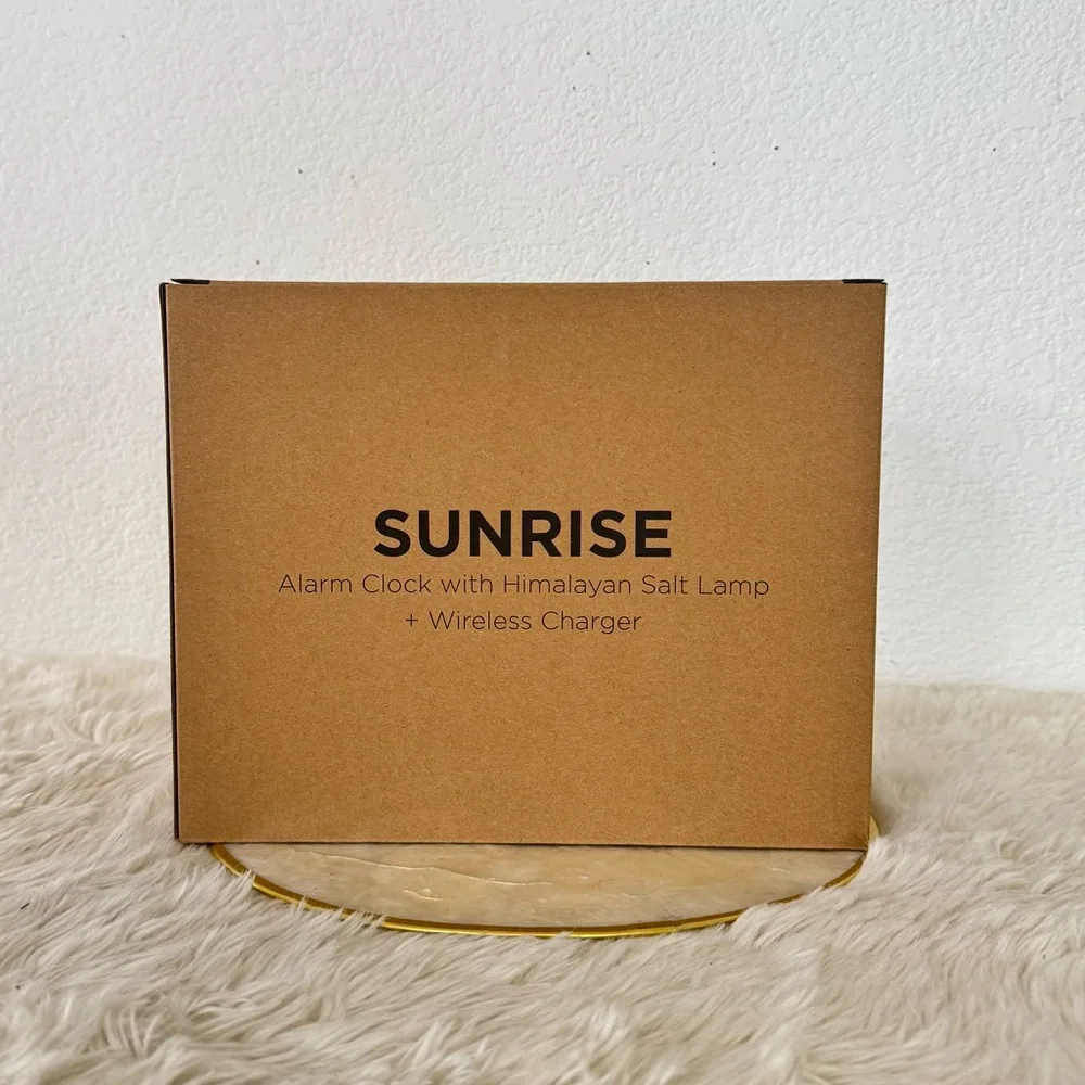 NEW Sunrise Simulator Salt Lamp Alarm Clock Wireless Phone Charger - Picture 14 of 14